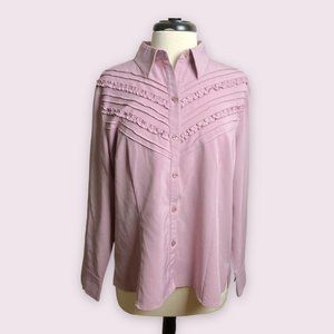 Vintage Kathy Che Blush Pink Blouse - Vtg XL (Modern L)